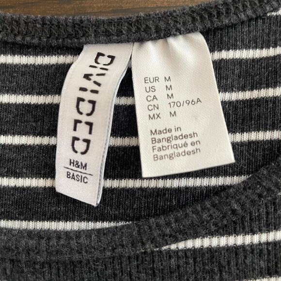 H&M Divided Striped Gray Maxi Dress, Women's M Casual Comfort Coastal Minimalist - Picture 6 of 7